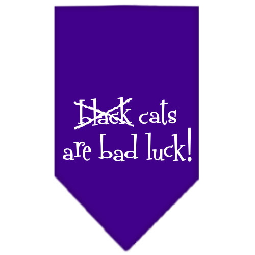 Black Cats are Bad Luck Screen Print Bandana Purple Large